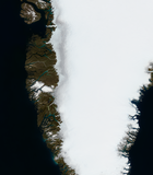 Greenland exposed for the snow areas