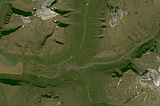 Grönland-Mosaik Beispielausschnitt: Flüsse und Gletscher auf Disko Island