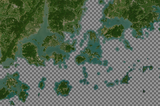 Musaicum East Asia with transparent oceans and alpha channel for seamless blending (detail)