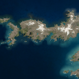The Musaicum South Atlantic Islands satellite image mosaic detail with shading compensation