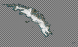 The Musaicum South Atlantic Islands satellite image mosaic - South Georgia with transparent oceans and alpha channel for seamless blending