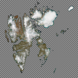 Das „Musaicum Inseln der Europäischen Arktis“ Satellitenbild-Mosaik - Spitzbergen mit transparenten Meeren und Alpha-Kanal zum nahtlosen Überblenden