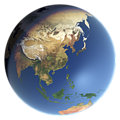 Whole earth in January with sea ice (East Asia)
