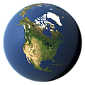 Whole earth view focusing on North America