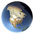 Whole earth in January with sea ice (North America)