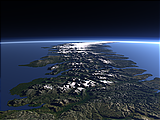Novaya Zemlya and the Matochkin Strait from south
