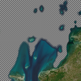 Musaicum East Africa with transparent oceans and alpha channel for seamless blending (detail)